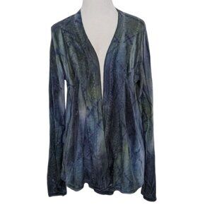 Match Marika Charles Cashmere Cardigan Womens Size 4 Blue Green Open Sweater